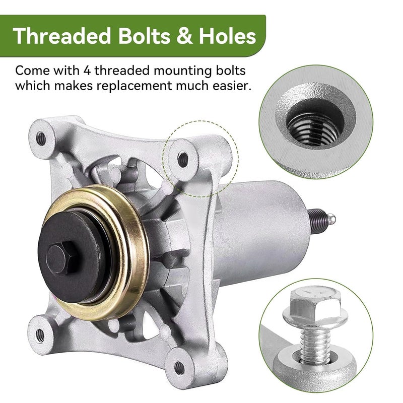 ranwin Spindle Assembly Fit for Craftsman HU Ariens Poulan - Mandrel Spindle Fit for 42" 46" 48" 54" Mower Deck, with Thread Bolts and Grease Fitting, Replace 192810 532187292 532187281 567253301 (1) - Image 5